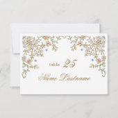 Victoriaans  Grace Floral Wedding Place Card Kaart (Voorkant)