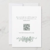 Victoriaans Grace Floral Wedding QR-code Kaart (Achterkant)