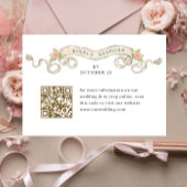 Victoriaans  Grace Floral Wedding QR-code RSVP Kaartje
