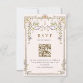 Victoriaans  Grace Floral Wedding RSVP QR-code (Voorkant)