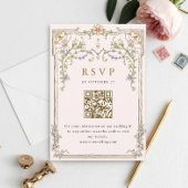 Victoriaans  Grace Floral Wedding RSVP QR-code