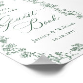Victoriaans Grace Flower Guestbook Sign Poster (Hoek)