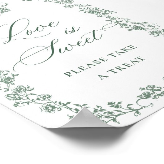 Victoriaans  Grace Green Flower Love is Sweet Poster (Hoek)