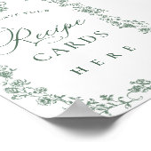 Victoriaans  Grace Green Flower Recept Kaarten Poster (Hoek)