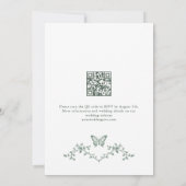 Victoriaans Grace Green QR code bruiloft Kaart (Achterkant)