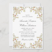 Victoriaans  Grace Pastel Floral Wedding Kaart (Voorkant)