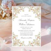 Victoriaans  Grace Pastel Floral Wedding Kaart