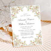 Victoriaans  Grace Pastel Floral Wedding Kaart