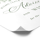 Victoriaans  Grace Sage Green Advies & Wishes Poster (Hoek)
