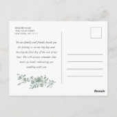 Victoriaans  Grace Sage Green Bedankt Briefkaart (Achterkant)