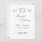 Victoriaans  Grace Sage Green BRIDAL LUNCHEON Kaart (Voorkant)