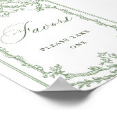 Victoriaans  Grace Sage Green Favorieten Huwelijk Poster (Hoek)