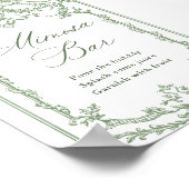 Victoriaans  Grace Sage Green Mimosa Bar Sign Poster (Hoek)