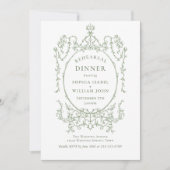 Victoriaans Grace Sage Green Repetitie Diner Kaart (Voorkant)