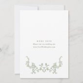 Victoriaans Grace Sage Green Repetitie Diner Kaart (Achterkant)