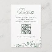 Victoriaans  Grace Wedding QR code Details Informatiekaartje (Voorkant)