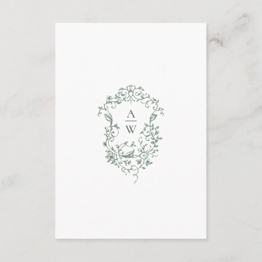 Victoriaans Grace Wedding QR code Details Informatiekaartje (Achterkant)