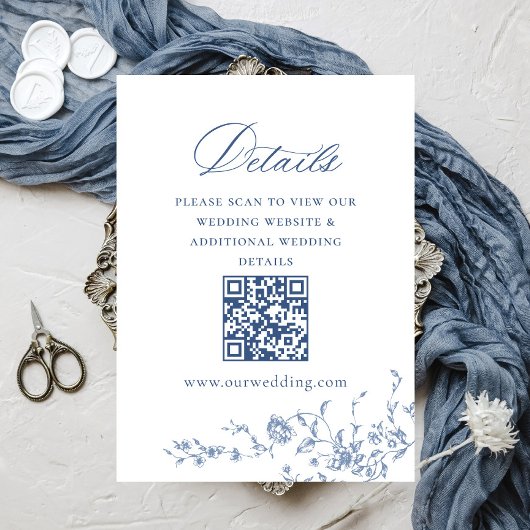 Victoriaans  Grace Wedding QR code Details Informatiekaartje