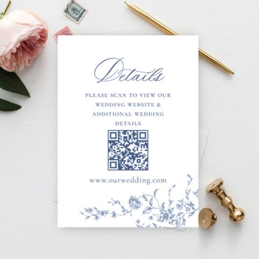 Victoriaans  Grace Wedding QR code Details Informatiekaartje