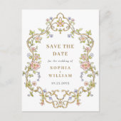 Victoriaans  Grace Wedding Save the Date Briefkaart (Voorkant)