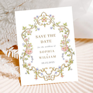 Victoriaans  Grace Wedding Save the Date Briefkaart