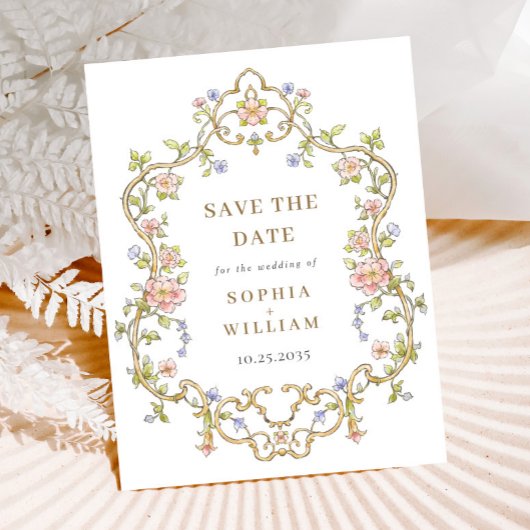 Victoriaans  Grace Wedding Save the Date Briefkaart