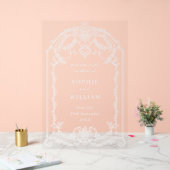 Victoriaans  Grace Wedding WELKOM Wedding Acryl Bord (Huwelijk)