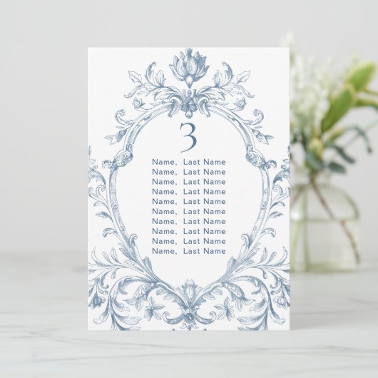 Victoriaans Grace Wedding Zitting Grafiek Kaart (Staand voorkant)