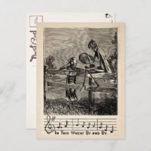 Victoriaans Grasshopper Song Briefkaart