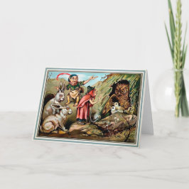 Victoriaans Great Owl-kerstkaart Feestdagen Kaart