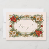 Victoriaans  grens met Wildflower Bridesmade Kaart (Achterkant)