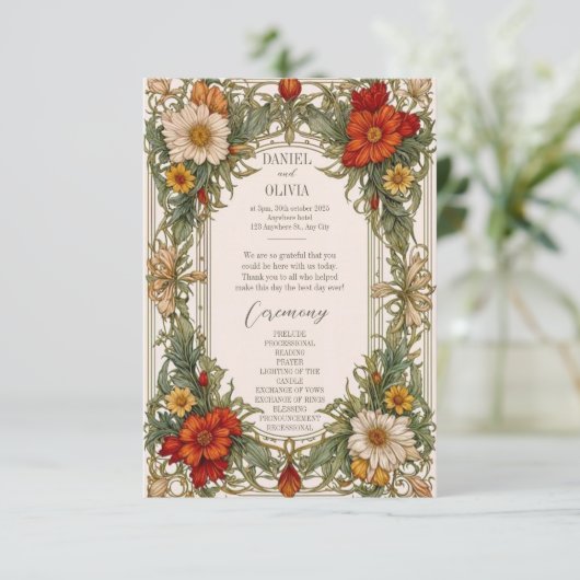 Victoriaans  grens met Wildflower-programma's (Staand voorkant)