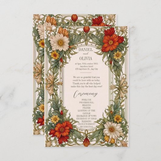 Victoriaans  grens met Wildflower-programma's (Voorkant / Achterkant)