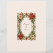 Victoriaans grens met Wildflower Weddi Menu (Achterkant)