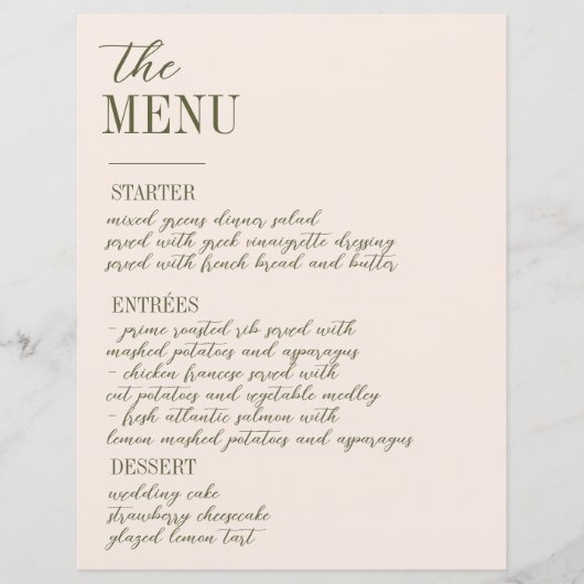 Victoriaans  grens met Wildflower Weddi Menu (Voorkant)