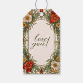 Victoriaans  grens met Wildflower Wedding Cadeaulabel (Achterkant)