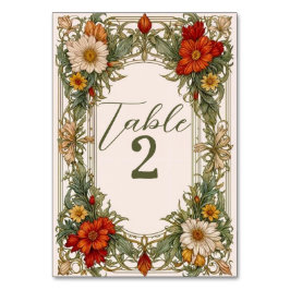 Victoriaans  grens met Wildflower Wedding Kaart