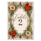 Victoriaans grens met Wildflower Wedding Kaart (Voorkant)