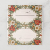 Victoriaans  grens met Wildflower Wedding Plaatskaartje (Buitenkant ongevouwen)