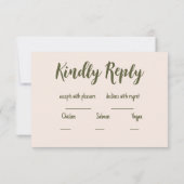 Victoriaans  grens met Wildflower Wedding RSVP Kaartje (Achterkant)