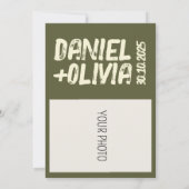 Victoriaans  grens met Wildflower Wedding Save The Date (Achterkant)