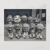 Victoriaans griezelige carnavalsmaskers  Briefkaar Briefkaart (Voorkant)