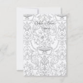 Victoriaans Grijs Monogram crest bruiloft Kaart (Achterkant)
