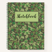 Victoriaans  Groen Ivy Trellis Sketchbook Notitieboek (Voorkant)