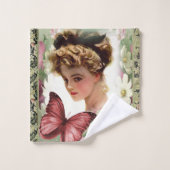 Victoriaans groene badkamer handdoek sets (Wasdoekje)