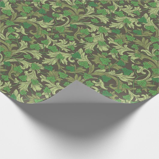 Victoriaans  Groene Ivy Groei op Trellis Cadeaupapier (Hoek)