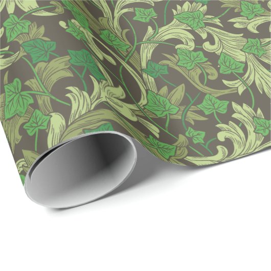 Victoriaans Groene Ivy Groei op Trellis Cadeaupapier (Rol Hoek)