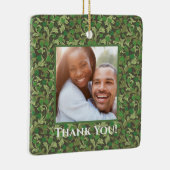 Victoriaans  Groene Ivy Growing Trellis Foto Keramisch Ornament (Rechts)