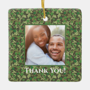 Victoriaans  Groene Ivy Growing Trellis Foto Keramisch Ornament