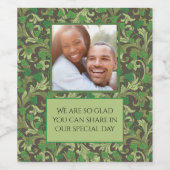 Victoriaans Groene Ivy Growing Trellis Foto Wijn Etiket (Enkel label)